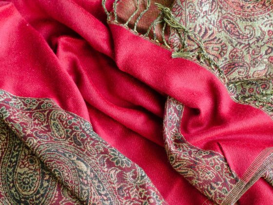 Red Color Pashmina Dress Material