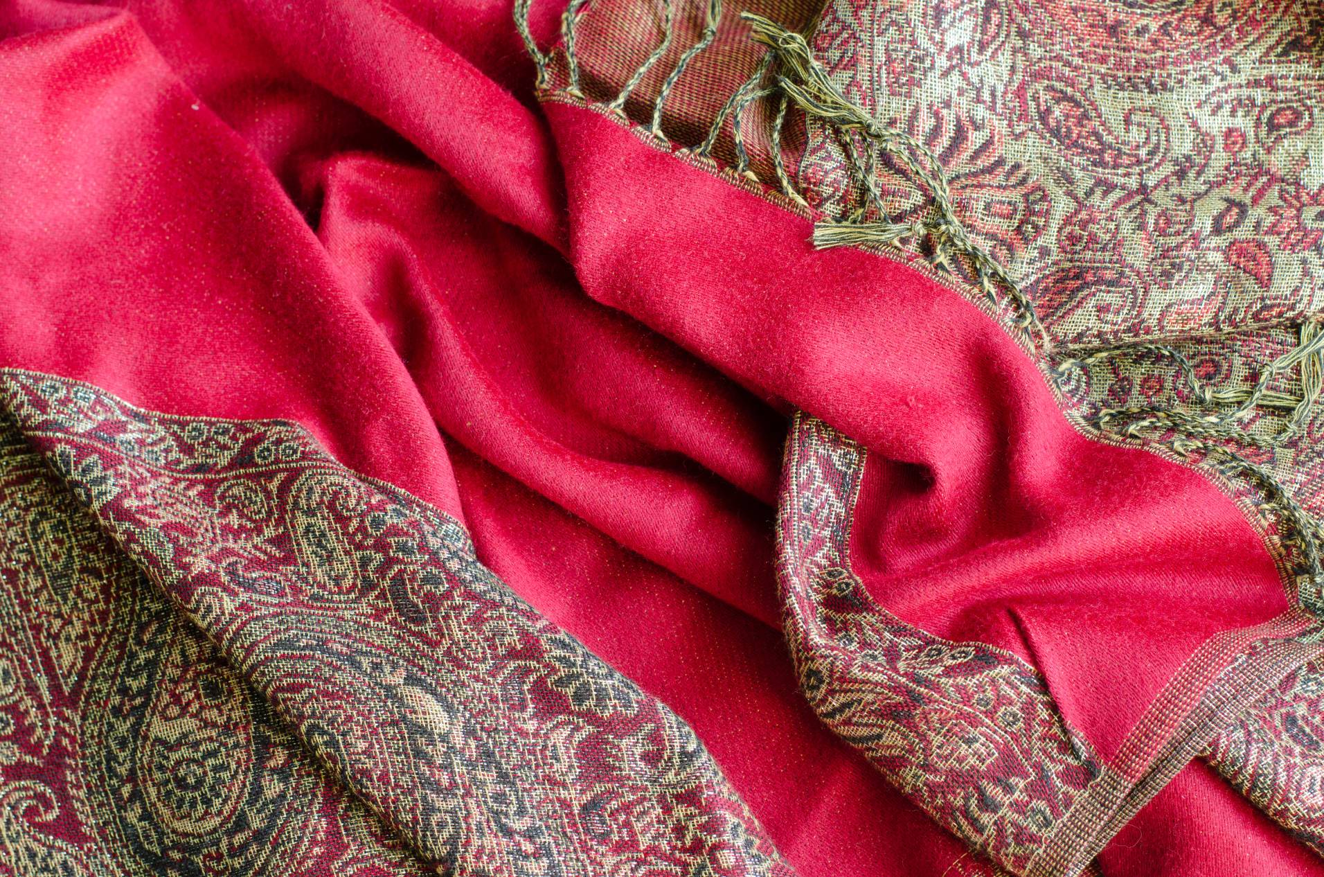 Red Color Pashmina Dress Material