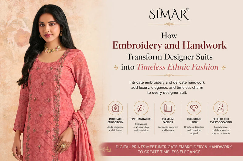 How Embroidery and Handwork Transform Designer Suits into Timeless Ethnic Fashion