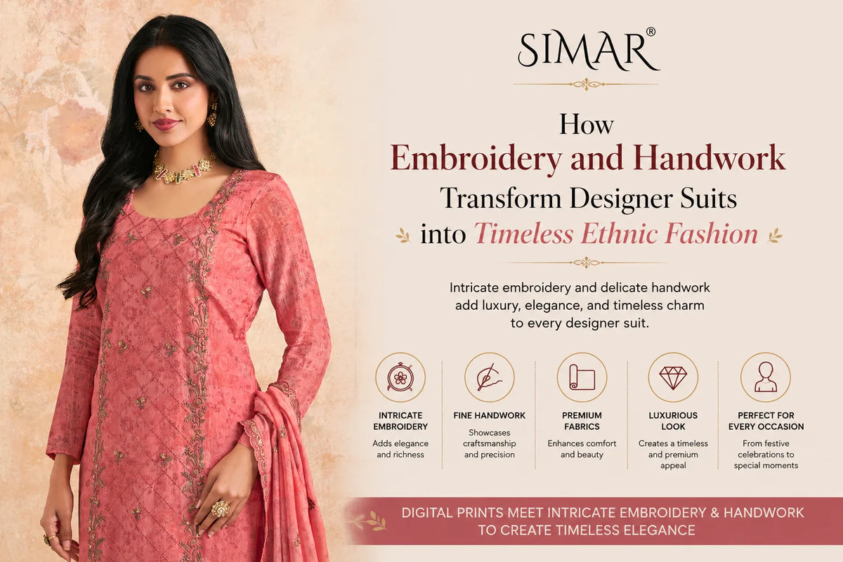 How Embroidery and Handwork Transform Designer Suits into Timeless Ethnic Fashion