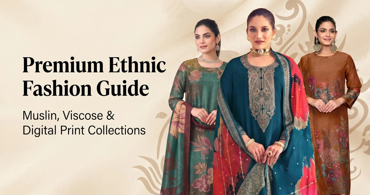 Premium Ethnic Fashion Guide: Muslin, Viscose & Digital Print Collections