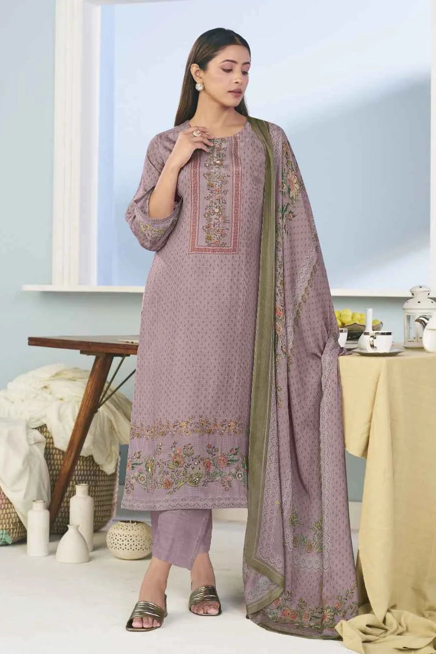 Simar Farishtey Lavender Digital Print Muslin Salwar Kameez Set