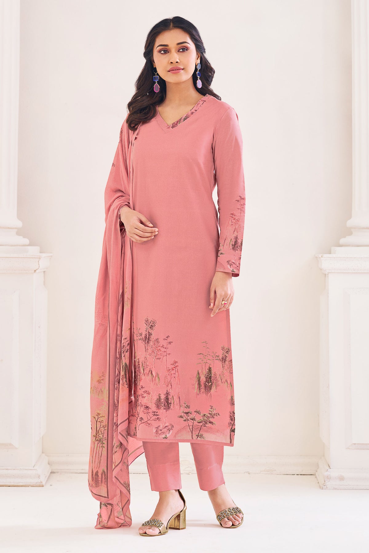 Pure Lawn Cotton Digital Print Straight Cut Salwar Kameez