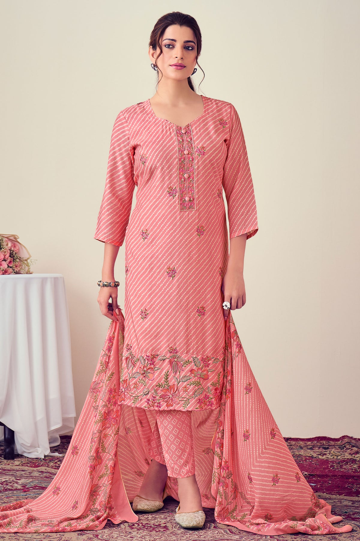 Pure Viscose Muslin Digital Print Casual Salwar Kameez